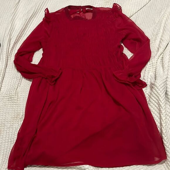 EUC- ASOS - 8. Red Sheer Mini Dress - Picture 1 of 8